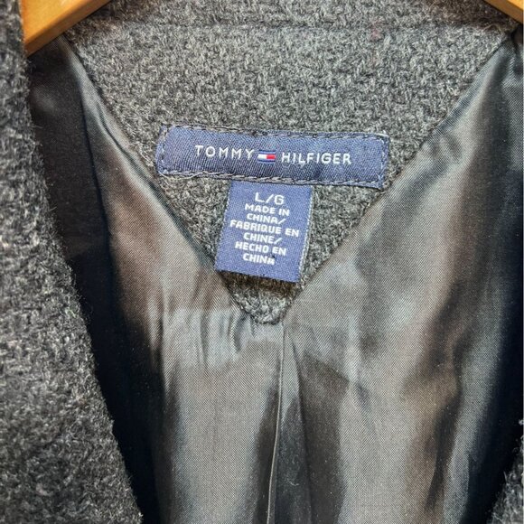 Tommy Hilfiger Womens Double Button Wool Blazer Coat Jacket Large Gray Formal - Picture 2 of 12